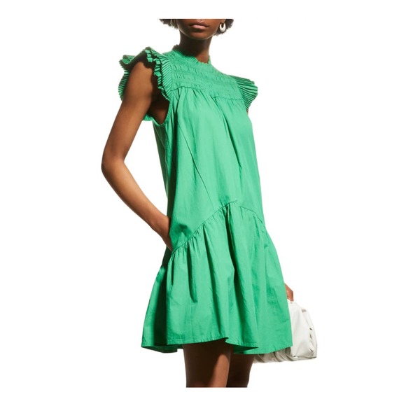 Love The Label Dresses & Skirts - Love The Label Poppy Cotton Poplin Mini Dress in Kelly Green